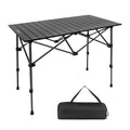 Byliable Camping Table Folding Portable Camp Aluminum Fold Up Lightweight Roll Up Table Adjustable Height with Carry Bag Indoor Outdoor for Camping, Picnic, Backyard, BBQ, Patio, Black