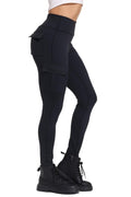 Cargo Leggings Women Yoga Work Pants with Pockets Gym Athletic Workout Running Hiking High Waisted Tummy Control Cute Comfy Soft Stretch Tall 7/8 Ankle Jogger Trendy Clothes Bottoms Black 29" M
