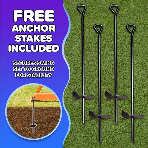 Wooden Swing Set with Slide, Saucer & Sling Swings for Kids 3-8