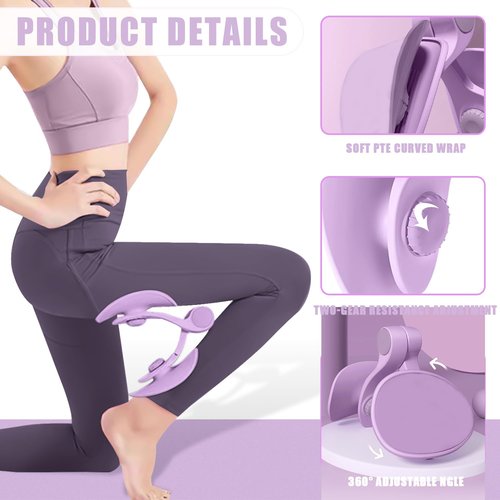 Kmise Thigh Master Thigh Exerciser,Pelvic Floor Muscle Trainer,Kegel Trainer for Postpartum Rehabilitation, Arm/Leg/Hip/Inner Thigh Exercise Workout Equipment for Women Come with 8-Shaped Tension Band