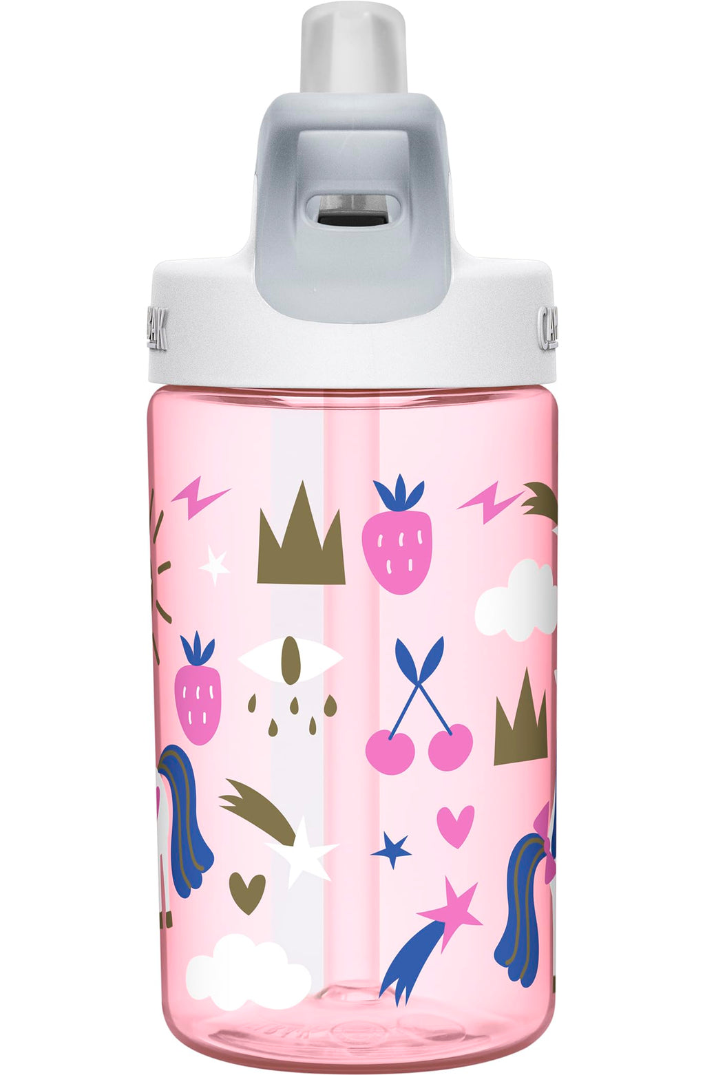 CamelBak Eddy Kids Water Bottle with Big Bite Valve, Spill‑Resistant Easy‑Sip Design for Everyday Hydration, 12oz, Unicorn Party