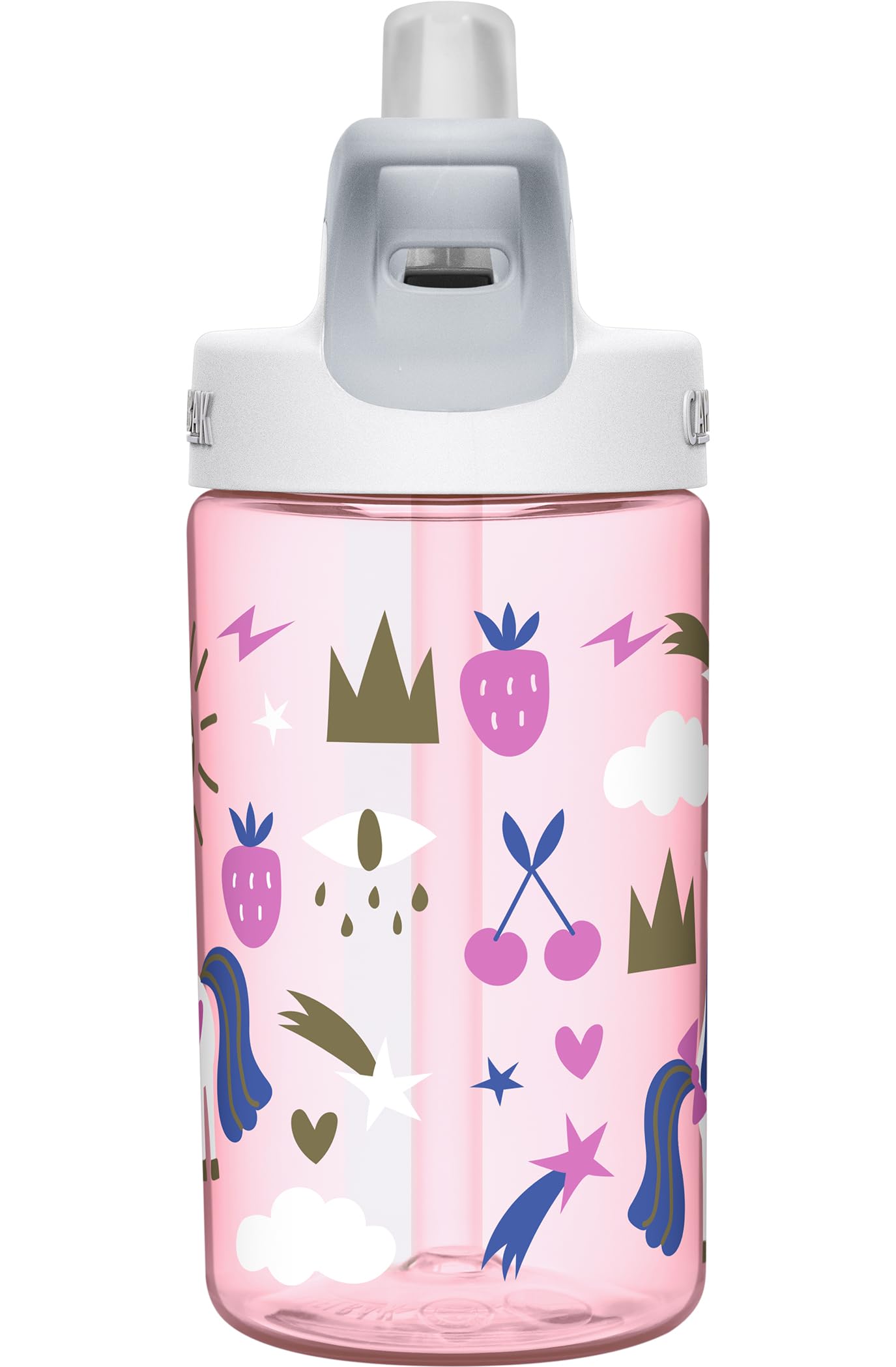 CamelBak Eddy Kids Water Bottle with Big Bite Valve, Spill‑Resistant Easy‑Sip Design for Everyday Hydration, 12oz, Unicorn Party