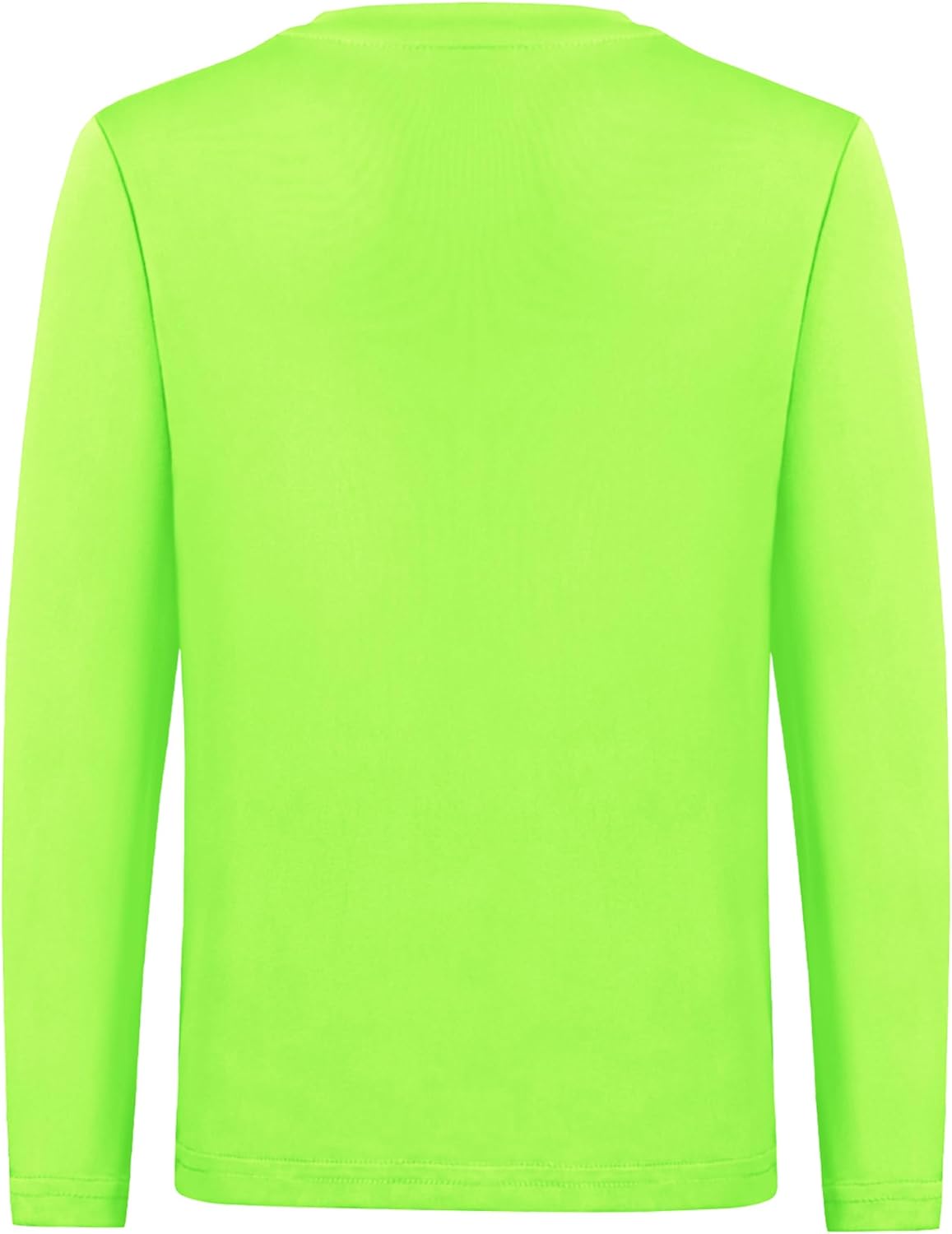 QBK Youth Neon Rash Guard - UPF 50+ V-Neck Long Sleeve Athletic Shirt for Kids