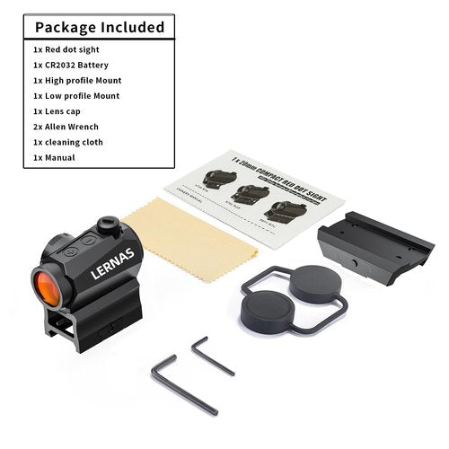 Motion Awake 2MOA Red Dot Sight, 11 Brightness Settings, IPX7 Waterproof Fogproof 1000G Shockproof, 50000H Battery Life 1x20mm Compact Optics with Absolute Co-Witness Mount for 20mm Picatinny Rail