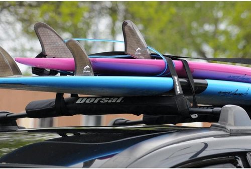 DORSAL Aero Roof Rack Pads - Pack of 2 for Surfboards, Kayaks & Snowboards | 28-Inch Black