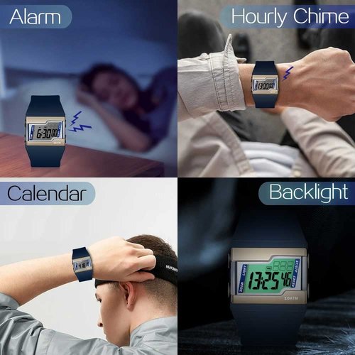 10 ATM Water Resistant Digital Wristwatch for Swimming and Diving with Multiple Functions of Lap Stopwatch, Alarm Clock, Calendar and Backlight