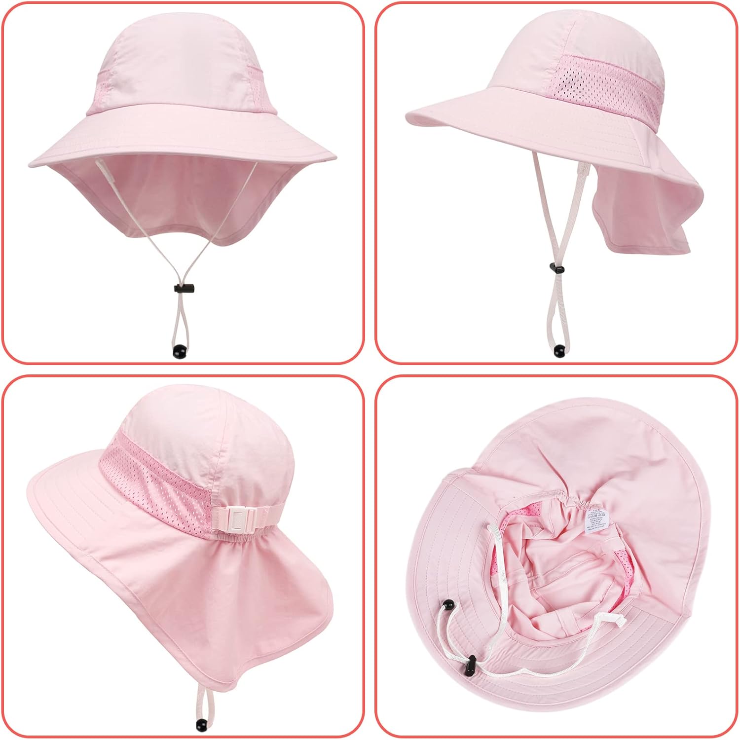 Skiennix Toddler Sun Hat - Adjustable Wide Brim Beach Hat for Kids Ages 0-14 Years | Summer Essential