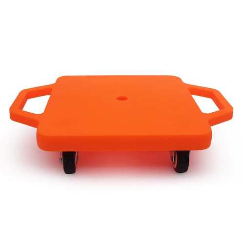 Kids Sitting Scooter Board with Universal Wheels Safety Plastic Scooter for Kids Ages 6-12 Manual Sport Scooters with Handles for Gym Class (Orange)