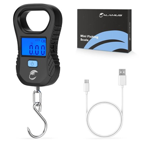 Calamus Rechargeable Digital Fish Scale - 55lb Capacity, High Accuracy, Backlight LCD Display | Multi-Unit Conversion