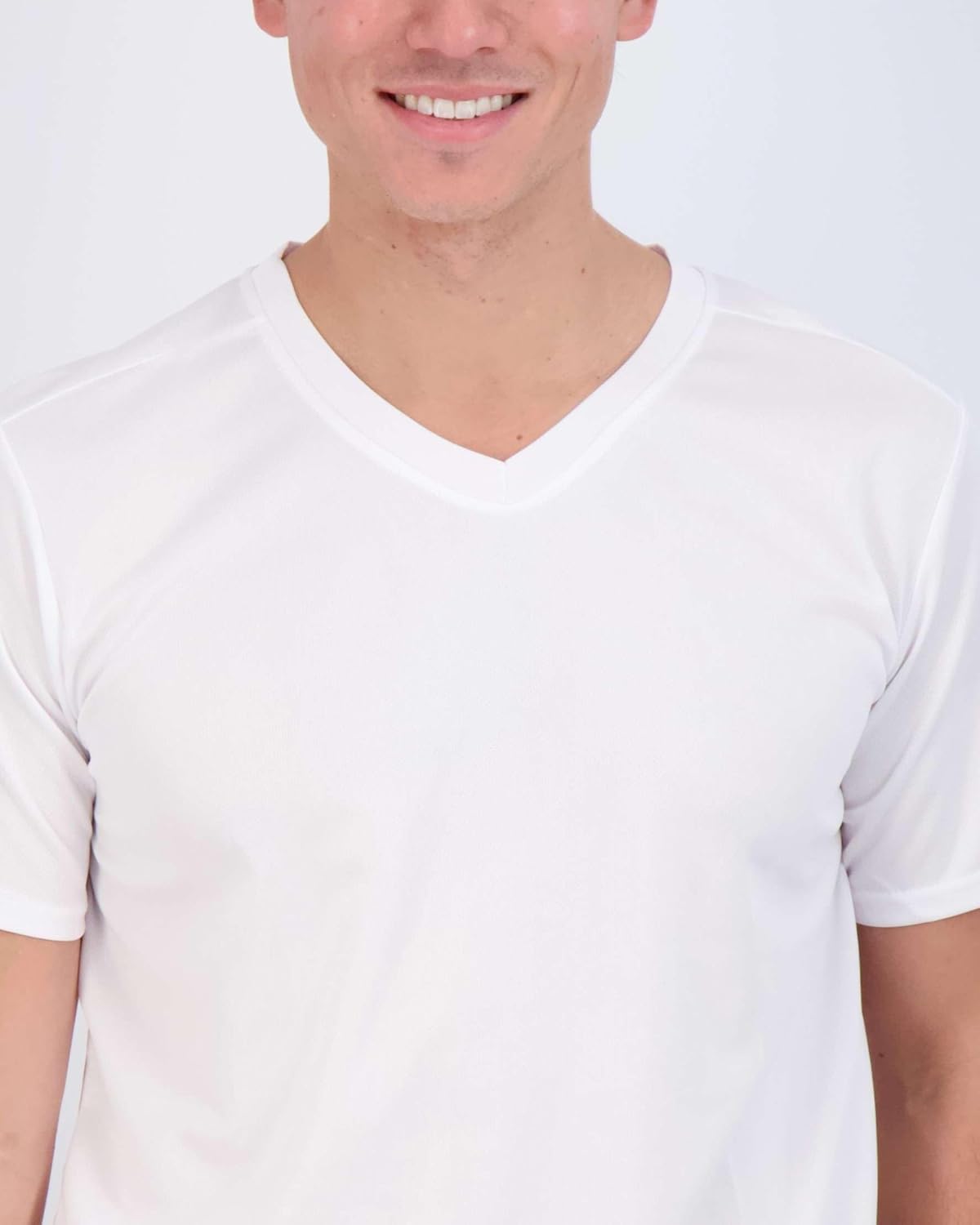 Real Essentials Men's Mesh V-Neck T-Shirt - 5 Pack Athletic Dry Fit Workout Shirts (Big & Tall Available)