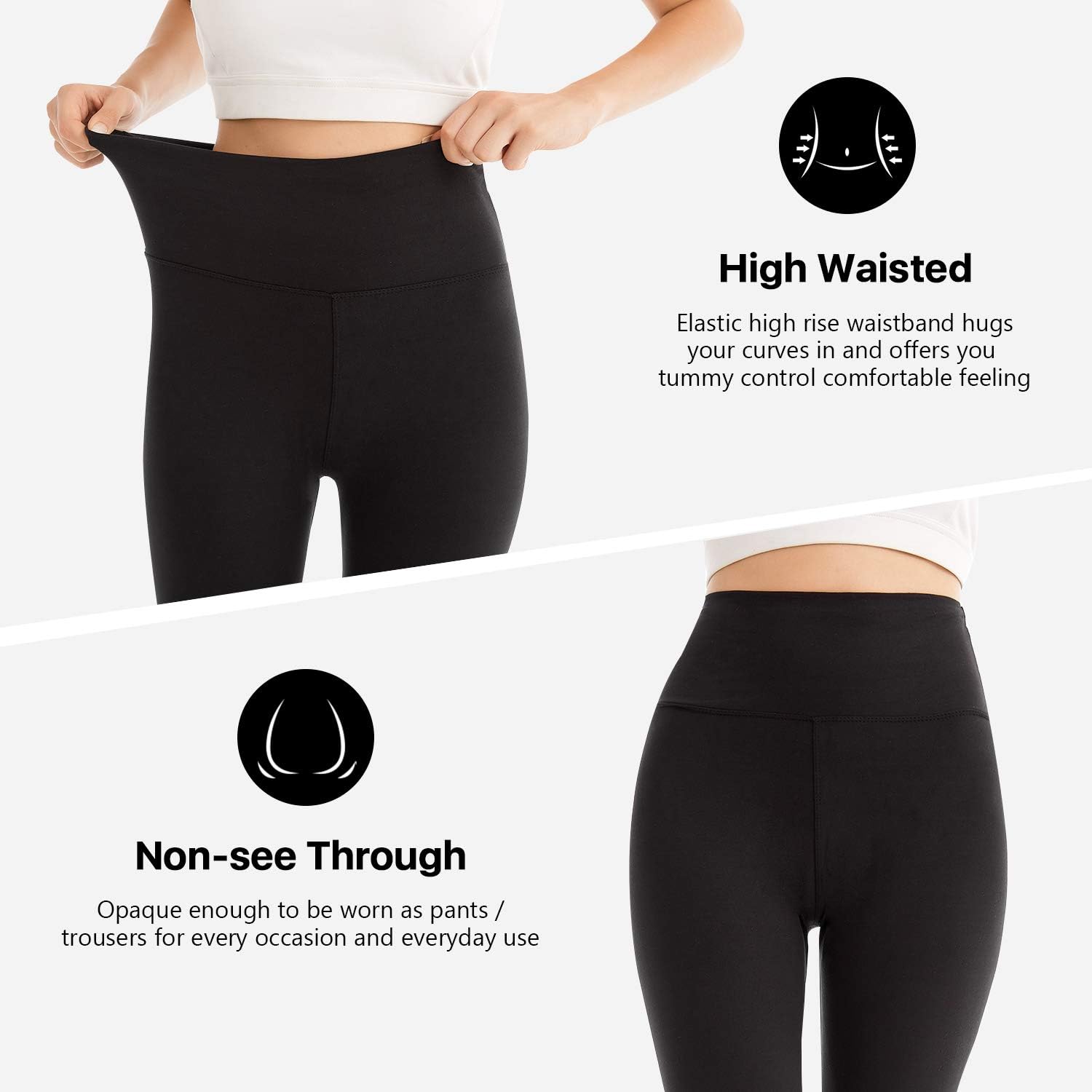 SINOPHANT High Waisted Leggings for Women - Buttery Soft Full Length Yoga Pants for Athletic Workouts