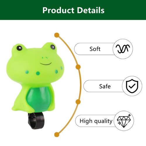 XMHBG Cute Frog Bike Bell - Loud & Clear Bicycle Handlebar Bell with Animal Design with Loud Crisp Clear Sound for Bike Accessories Decoration(Easy Installation)