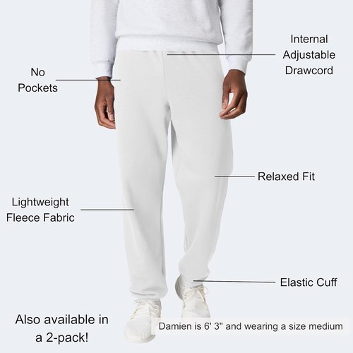 Hanes Men's Ecosmart Sweatpants - Comfortable Athletic Lounge Pants with Cuffed Design