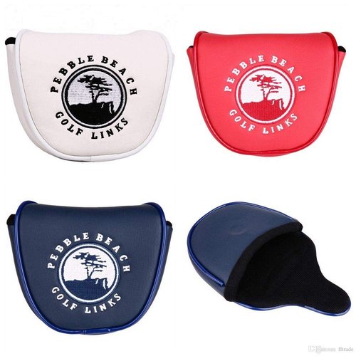 DBYAN Pebble Beach Patterned Design Golf Links Magnetic Mallet Putter Head Cover for Scotty Cameron, Taylormade, Titleist, Ping and Mizuno Putters,Blue