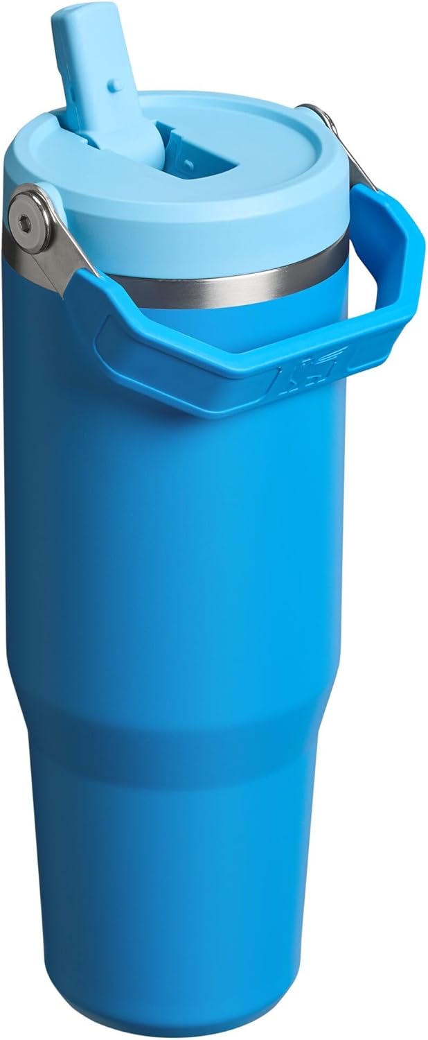 Stanley IceFlow 2.0 Tumbler - 30 oz Insulated Water Bottle with Flip Straw & Handle | Azure Color