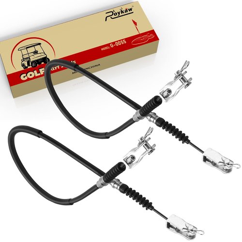 Roykaw Golf Cart Brake Cable Set, Both Driver & Passenger Side for Club Car DS 1981-1999 Gas/Electric Models, 42" Long Overall, Replaces OEM # 1011125, 1011403, 1016761-01