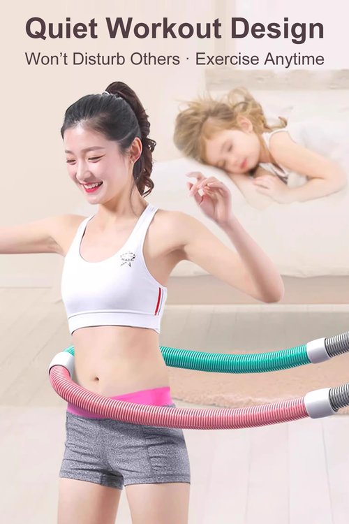 YOAHRAKI Weighted Soft Spring Hula Hoop for Adults, Foldable Weighted Hula Hoop, Soft Waist Friendly Design and Efficient Fat Burning, Indoor/Outdoor Use, Unisex Fitness Hoop, 700G