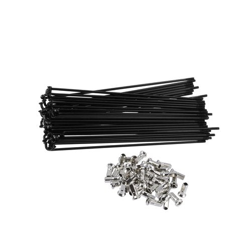 INFINAUTO 40pcs Bicycle Carbon Steel Spokes 12G Bike Spoke 160mm Length with Nipples for Most Bicycle Black Stylish Design
