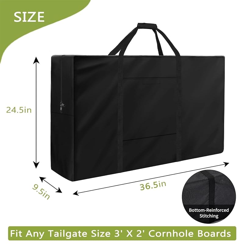 3' x 2' Tailgate Size Weatherproof Cornhole Carrying Case, 600D with PVC Liner