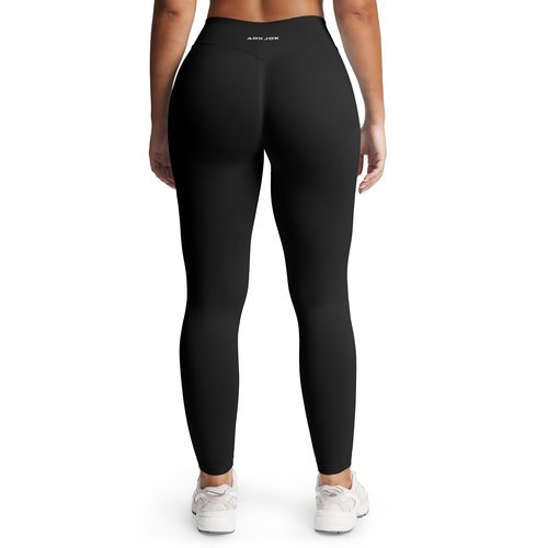 Aoxjox Women's Impact Seamless Workout Leggings Low Waist Hidden Scrunch Butt Lifting Athletic Yoga Pants 24" (Black, Medium)