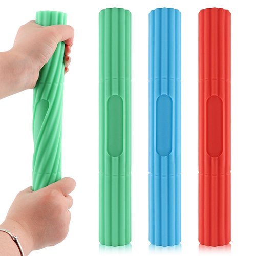 3 Pcs Flex Resistance Bars,Twist Obstruction Hand Grip Strength Trainer Resistance Bars for Golfers Elbow Tendonitis Wrist and Forearms Pain Relief(Light Green Blue Orange)