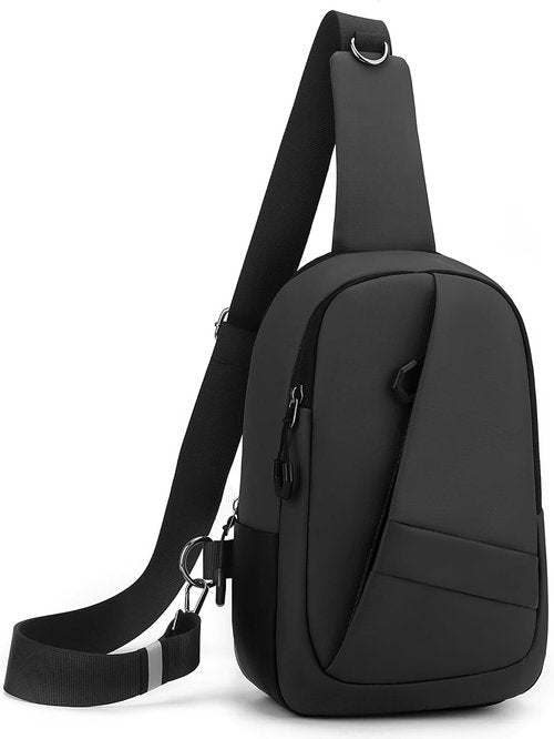 Hoedia Crossbody Sling Bag - Versatile EDC Backpack with Reflective Strip & Multi-Pocket Design