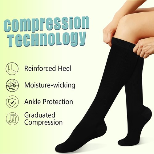 Copper Compression Socks - 15-20 mmHg Support for Men & Women | 8 Pairs for Travel, Running & Hiking