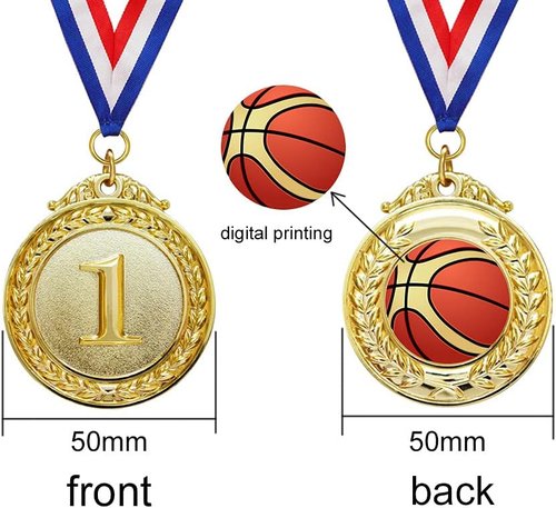 Myartte Gold Medal Set - Olympic Style Awards for Sports & Competitions | 50mm Medals with 80mm Ribbon