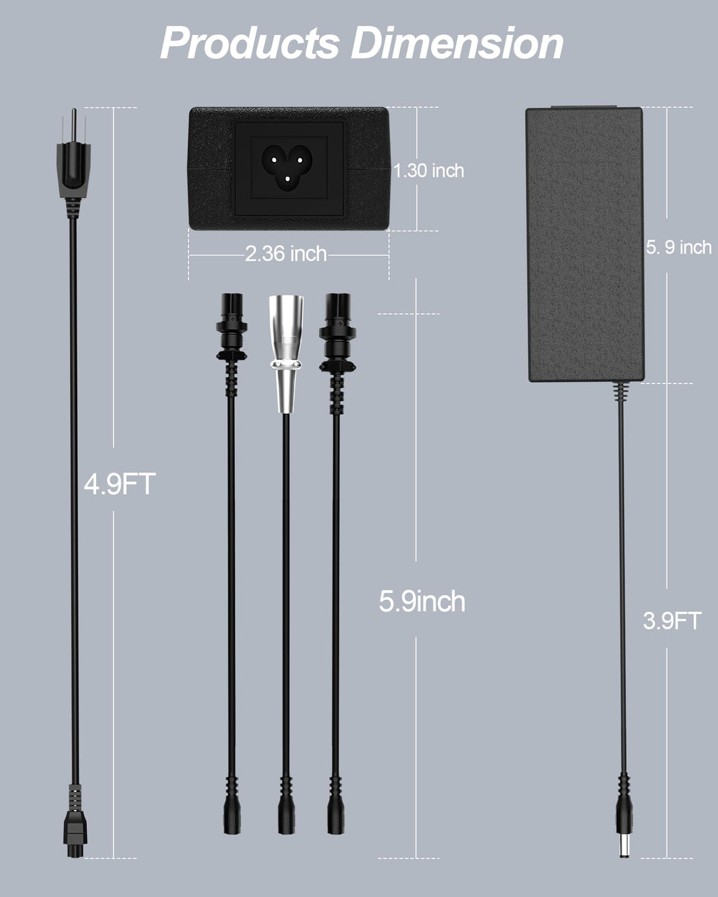 WUKUR 54.6V 2A Electric Bike Charger for 48V Lithium Batteries Compatible with Lectric XP 3.0/2.0, for Heybike Mars/Mars 2.0/Race Max/Sola, for Evercross H5/H7 Ebike