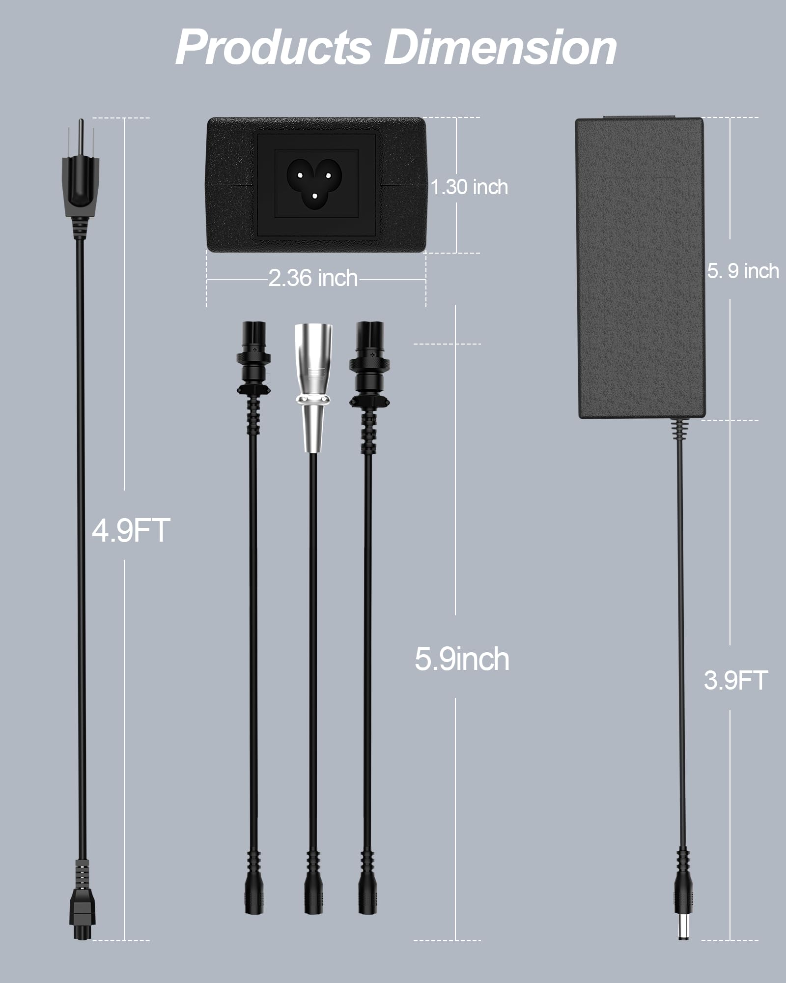 WUKUR 54.6V 2A Electric Bike Charger for 48V Lithium Batteries Compatible with Lectric XP 3.0/2.0, for Heybike Mars/Mars 2.0/Race Max/Sola, for Evercross H5/H7 Ebike