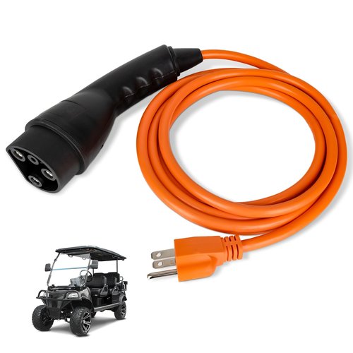 Charging Power Cord Compatible with Evolution ICON Golf Carts, 120V 3 Pin Golf Cart Charger Power Cord Replace OEM# 2.04.0620 ST-031016-PT (Plug and Play)