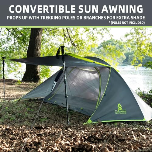 Grey Croosseoutdoors 1-Person Ultralight Backpacking Tent with Single Aluminum Pole