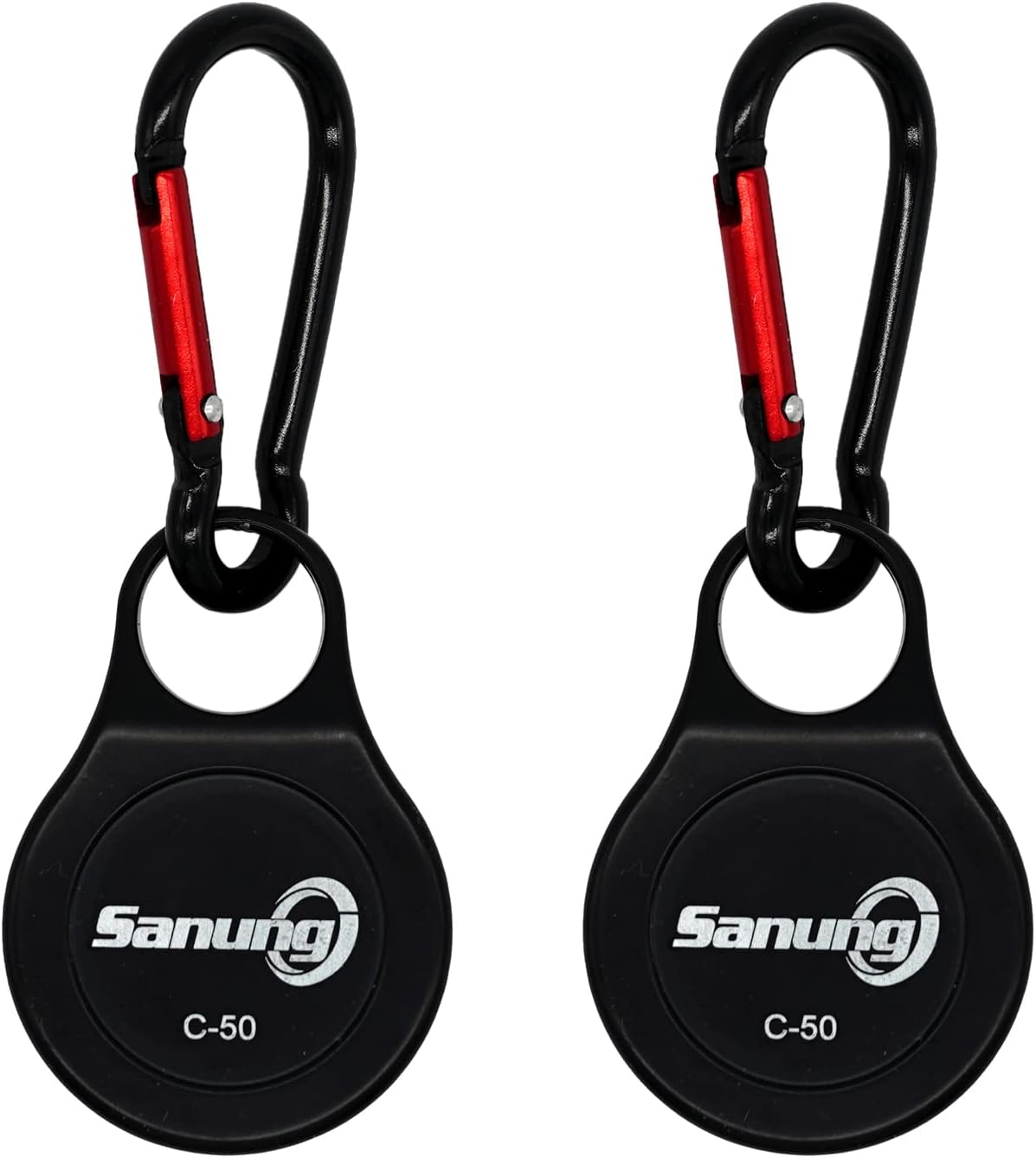 Sanung C-50 Mini Survival Compass - 2-Piece Zinc Alloy Clip-On Keychain Holder for Outdoor Adventures
