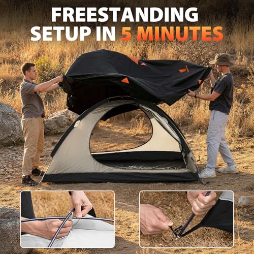 GEERTOP 2-Person Waterproof 4-Season Camping Tent with Blackout Sleep System