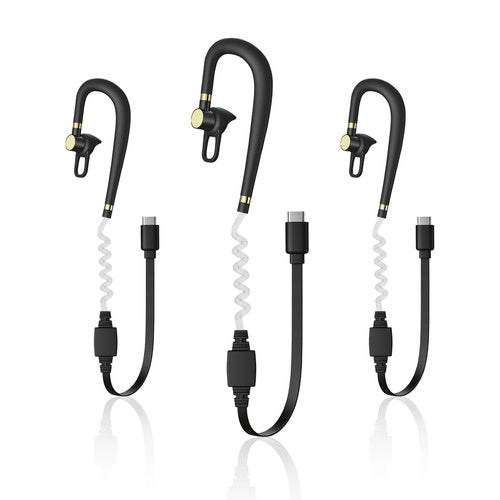 HAOO 3 Pack Air Acoustic Tube Walkie Talkie Headset, Adjustable Type-C Earpiece for Sinorise and Airotalk Mini Walkie Talkie