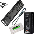 LED Flashlight with USB-C Rechargeable 6500 Lumens Flat Body Waterproof