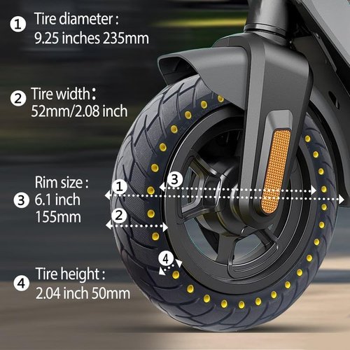 GYL 10x2.125 Solid Tire, 50/75-6.1 Rubber Tires, 10 Inches Tubeless Tyre Replacement for Gotrax G3 Plus G4 GXL V2 Apex XL Pro MAX XR Ultra Elite Electric Scooter Front Rear Honeycomb Wheels 2pcs