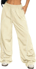 ZAFUL Women's Baggy Wide Leg Sweatpants - Elastic Waist with Side Stripes | Comfortable Loose Fit Trousers