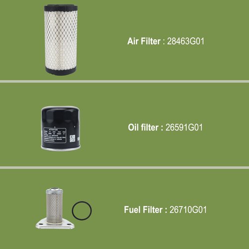 RARAYC Golf Cart Tune Up Kit Compatible with EZGO ST350 Workhorse 1996-Up, TXT 2005-2009, RXV 2008-Up OEM# 72084G01, 26591G01, 28463G01 Includes Fuel/Oil/Air Filters, Spark Plugs & O-Ring
