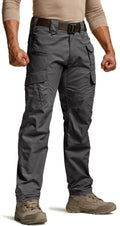 CQR Men's Tactical Pants, Water Resistant Ripstop Cargo Pants, Lightweight EDC Work Hiking Pants, Outdoor Apparel, Duratex Mag Pocket Charcoal, 44W x 32L