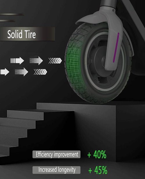 GYL 10 Inch Solid Tire: 10x2.0/2.125 Electric Scooter Rubber tyre, 50/75-6.1 Tubeless Tyre for Xiaomi M365/Gotrax G4/xr/v2 Gotrax Tire Replacement 10 In Offroad Front Rear Wheel Black 1 Pcs