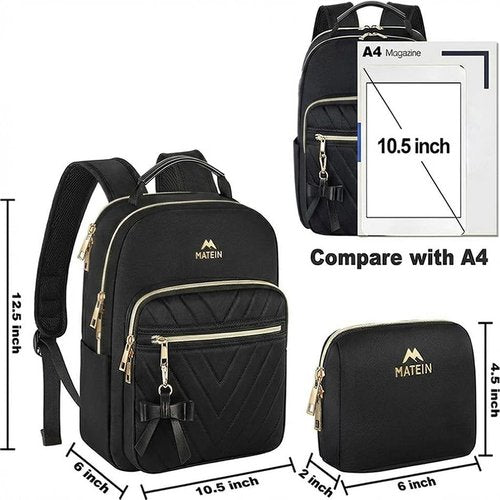 MATEIN Mini Backpack - Waterproof Stylish Daypack Purse for Women | Lightweight Casual Travel Bag - Black