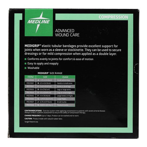 Medline Medigrip Elastic Tubular Bandages, Size G, For Large Thighs