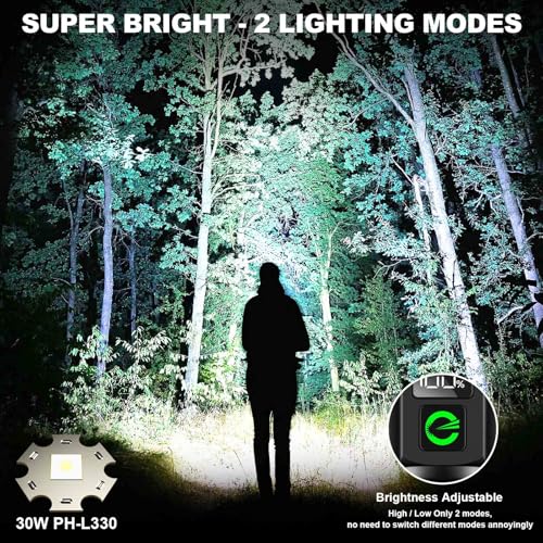 Esgreen Super Bright LED Rechargeable Flashlight 100000 Lumens 2 Modes - Medium Pack