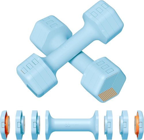 HXD-ERGO Adjustable Dumbbell Set - 15 In 1 Quick Change Weights, 55/110 LBS, Anti-Slip Grip | Space-Saving Home Gym Equipment