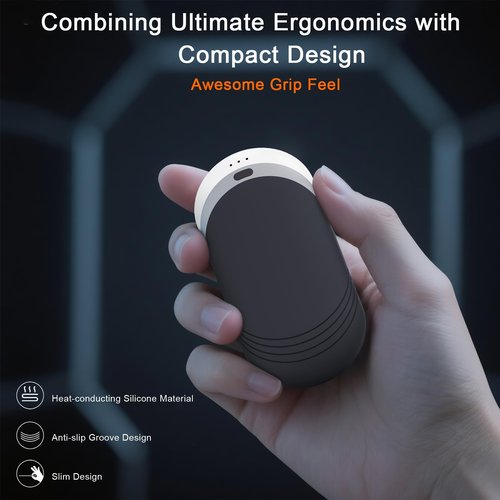 Karecel Thermally Conductive Silicone Rechargeable Hand Warmers 2 Pack, 6000mAh Double-Sided Heat AI Electric Hand Warmer, Portable Pocket Handwarmer, Fits in Gloves, Slim, Shockproof, Women Men Gifts
