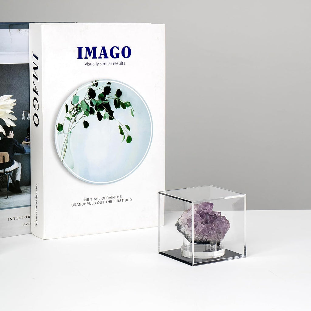 Skiennix Clear Acrylic Display Box - Dustproof Organizer for Collectibles | 3x3 Inch Cube