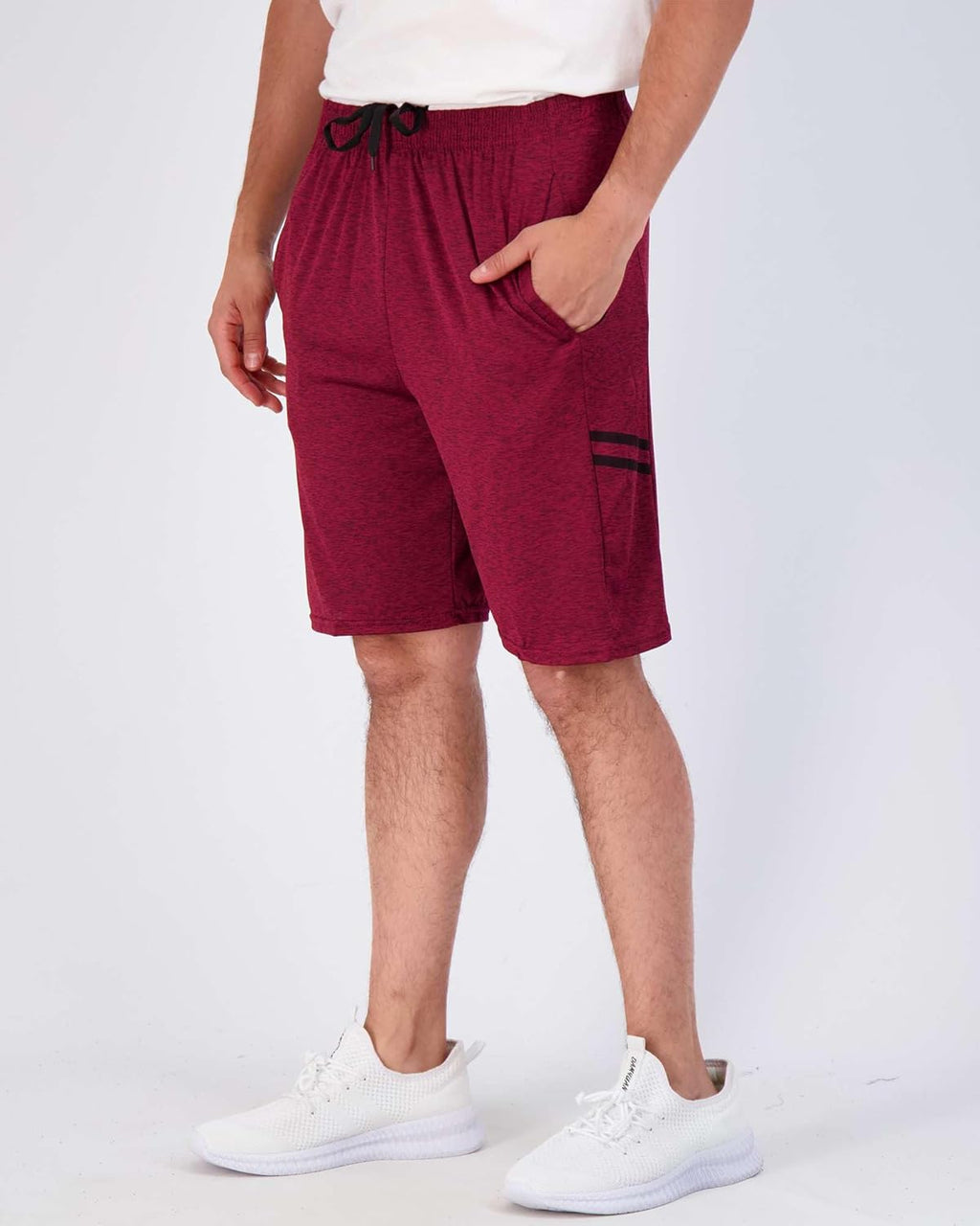 Real Essentials Men's Dry-Fit 9" Shorts - 5 Pack for Gym, Basketball, Running & Casual Wear