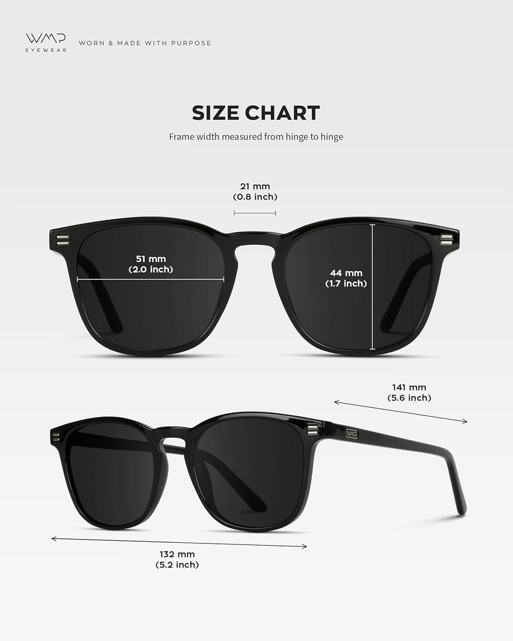 WearMe Pro WMP Eyewear - Men's Polarized Modern Rounded Square Sunglasses | UV Protection