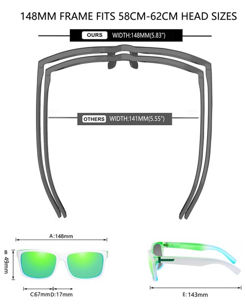 VIAHDA Polarized Oversized Big Sunglasses for Big Heads Men Women UV 400 Protection 5148